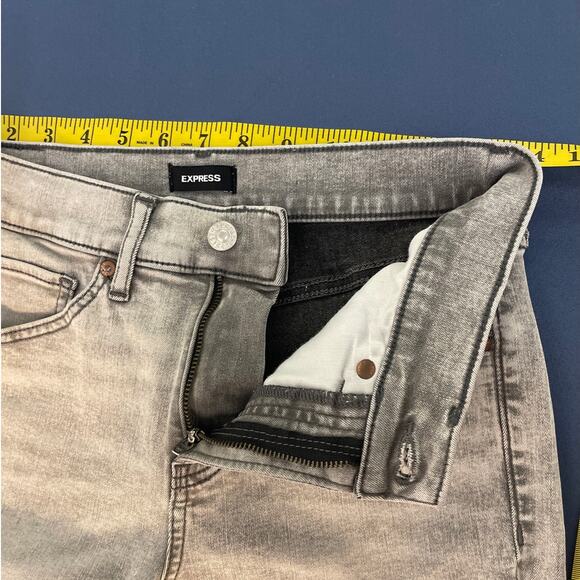 Express Gray Skinny Mid Rise Jeans Size 4R - Picture 10 of 11